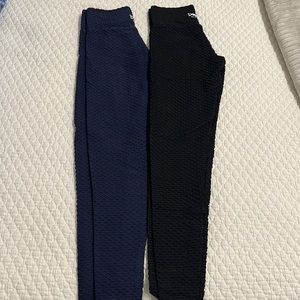 Booty by Brabants Croco Pair of Full Length Leggings - Navy and Black